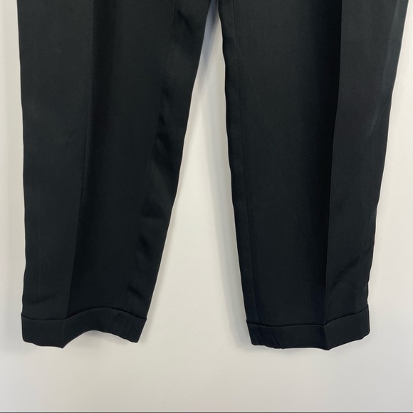 Rag & Bone Mo Genuine Leather Waistband Work Crape Dress Pants Trousers Black 2 - Picture 7 of 16